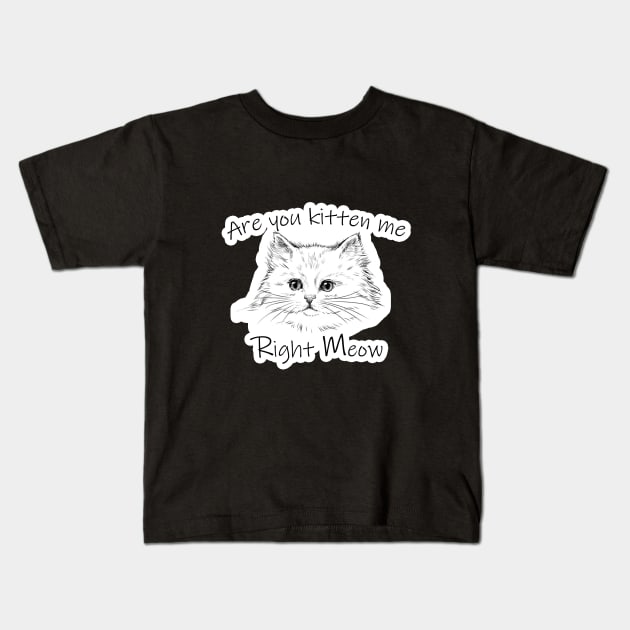 Are you kitten me right meow Gift Saint Valentin 2021 NOW Kids T-Shirt by ClassyStores